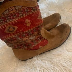 Aztec print booties